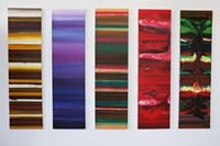 sans titre, 5 acryliques sur toile, 180x49